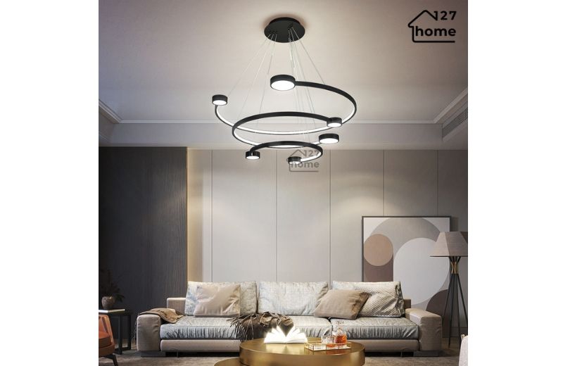 Đèn chùm hiện đại với thiết kế tối giản, tinh tế nhưng rất sang trọng 