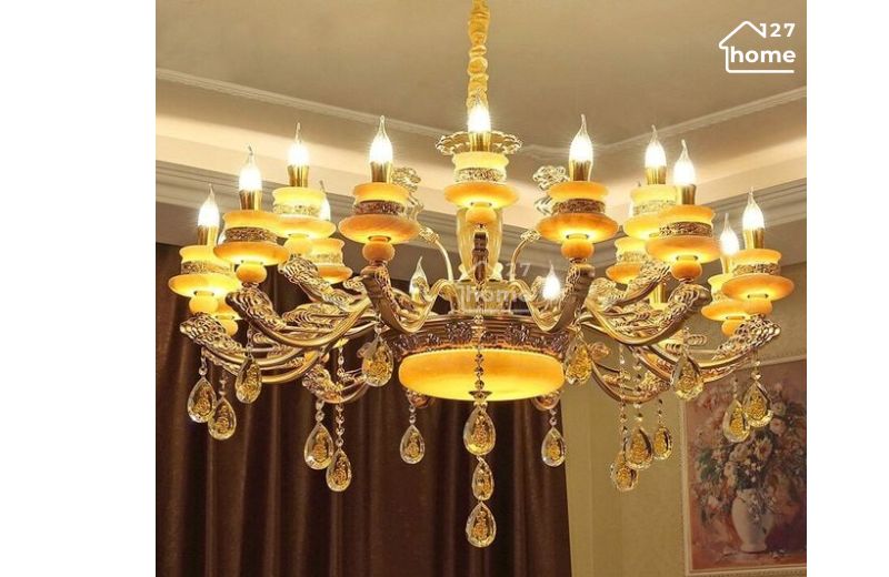 Tổng hợp các mẫu đèn chùm phòng thờ phổ biến hiện nay