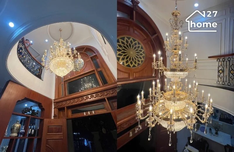 Các mẫu đèn chùm thả thông tầng tạo nên sự sang trọng - đẳng cấp cho không gian