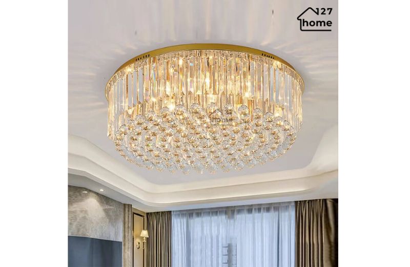 Mẫu đèn mâm pha lê sang trọng, không bao giờ "lỗi mốt"