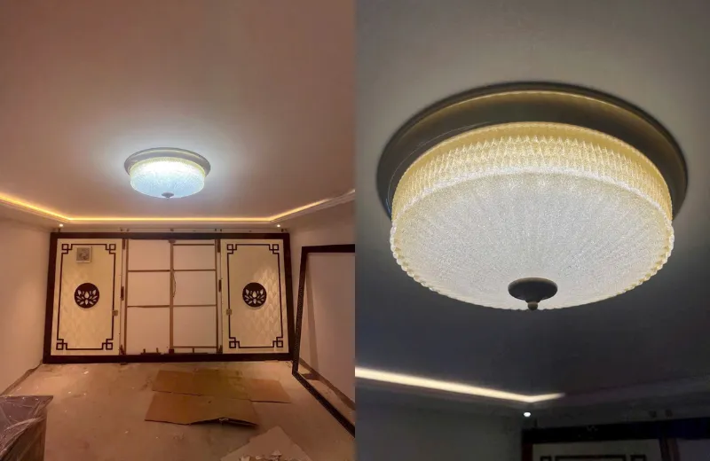 Đèn ốp trần - thiết kế chất liệu đồng cao cấp, kiểu dáng tối giản trang trí không gian sống hiện đại.