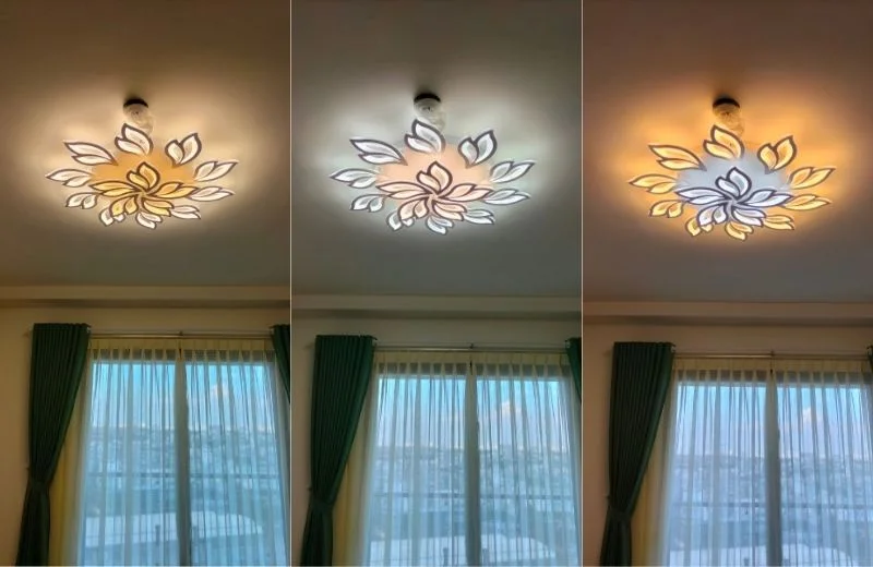Đèn ốp trần mica OT37T15 linh hoạt với 3 chế độ LED