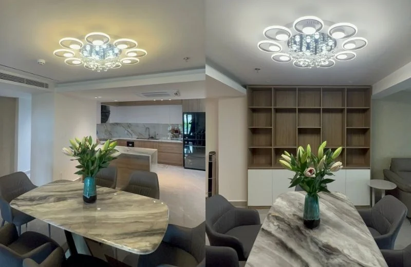 Đèn ốp trần mica OT41T9 phù hợp cho phòng khách, bàn ăn...