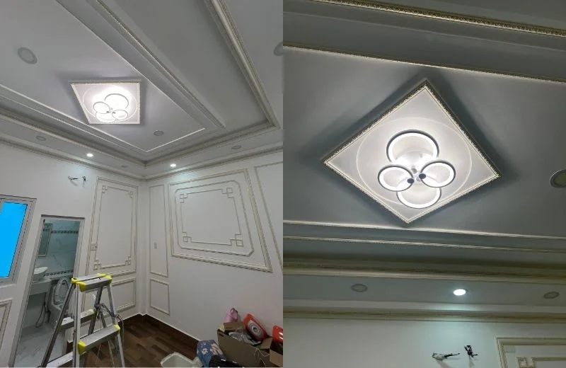 Đèn ốp trần mica OT7022T4 hoàn thiện