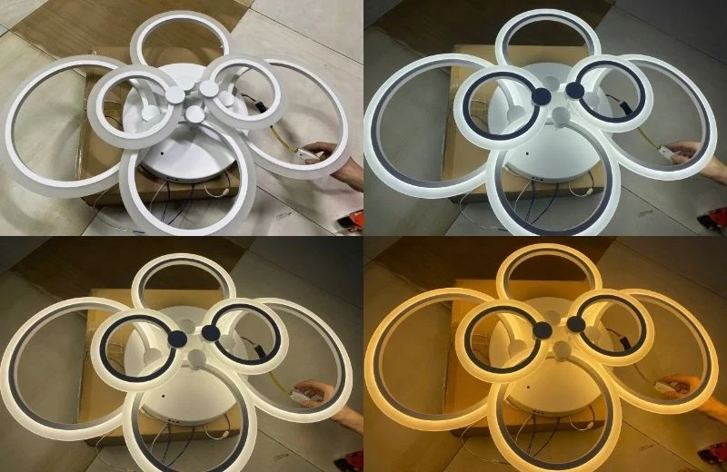 Đèn ốp trần mica OT998T6 thực tế