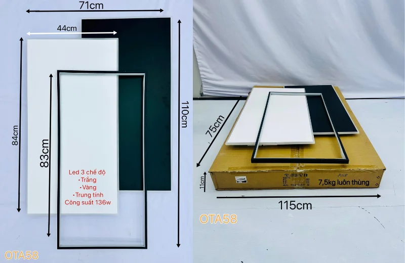 Thông số chi tiết Đèn Ốp Trần Mica OTA58 