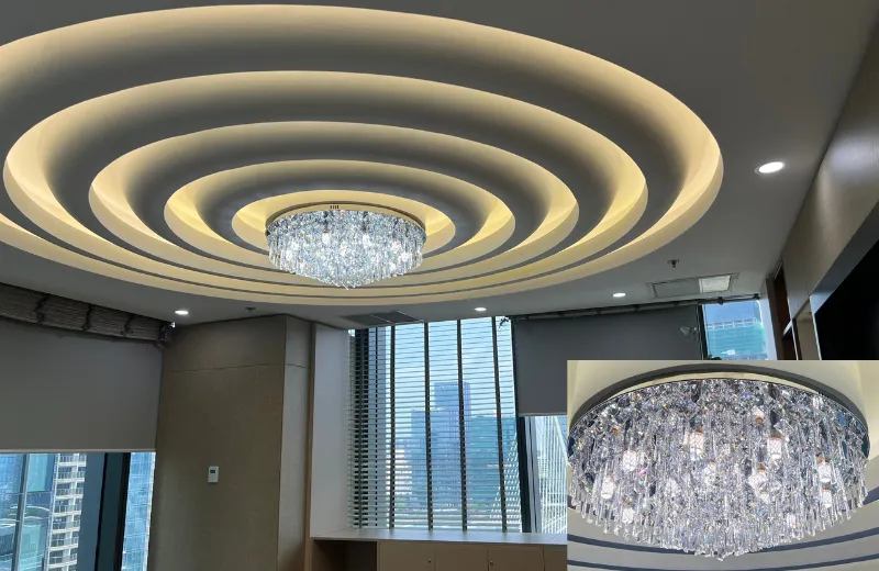 Đèn ốp trần 127home - đèn ốp trần pha lê k9 cao cấp tròn 