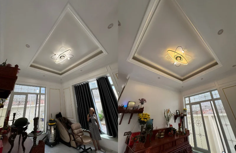 Ảnh thật Đèn Quạt Ốp Trần OTQ8310DEN 