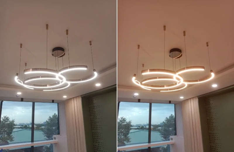 Mẫu đèn thả trần hiện đại THD7258T3 có 3 chế độ ánh sáng khác nhau