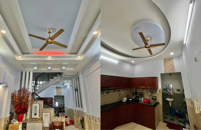 Ảnh thật Quạt Trần QT54V lắp đặt tại nhà khách 