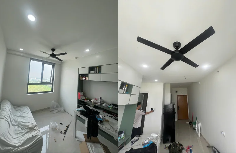 Ảnh thật Quạt Trần QT54D lắp đặt tại nhà khách 