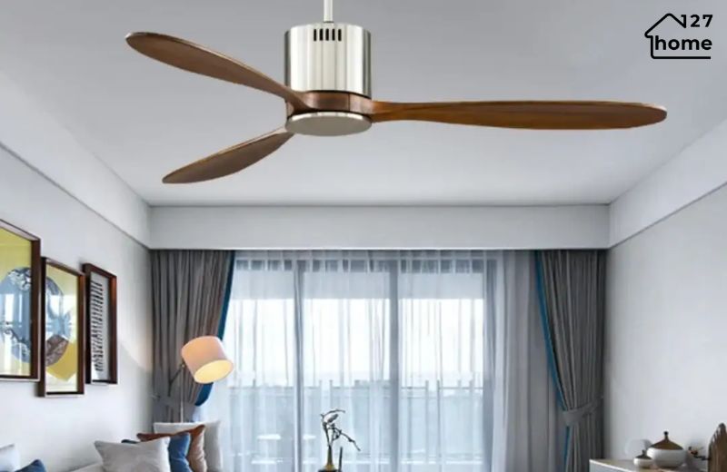Quạt trần cánh gỗ sang trọng – giải pháp làm mát hiệu quả cho gia đình.