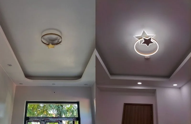 Ảnh thực tế đèn ốp trần mica OTA8869
