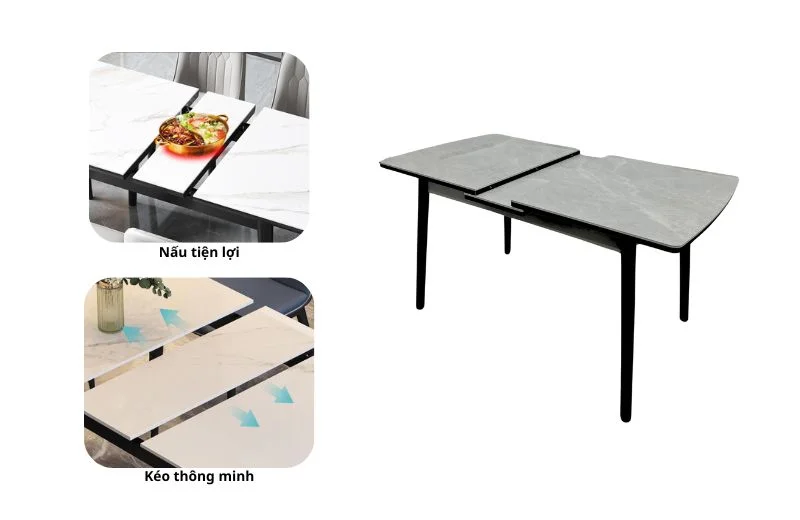 Bàn ăn thông mình bếp từ BKT03 kéo thông minh - nấu tiện lợi