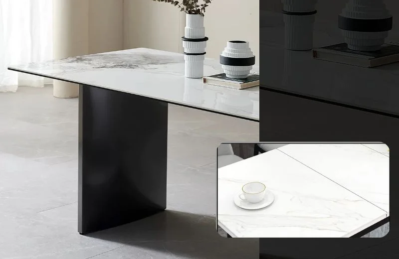 Bàn ăn thông minh BK08CH với chất liệu ceramic bóng có khả năng chịu nhiệt và chống trầy tốt