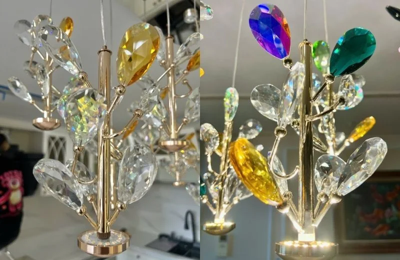 Chi tiết chất liệu của đèn thả pha lê TPL039