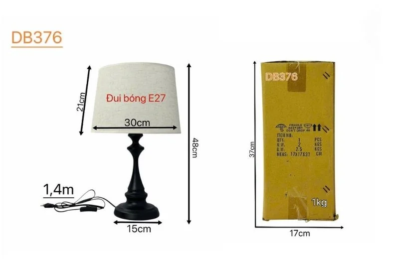 Chi tiết đèn bàn DB376