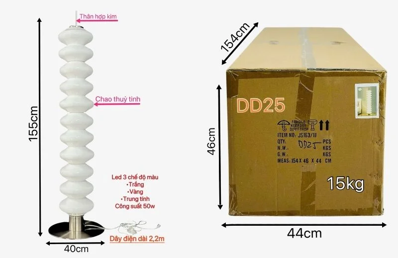 Chi tiết đèn đứng DD25