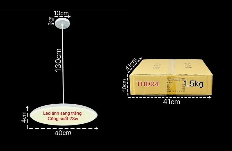 Chi tiết đèn thả hiện đại THD94