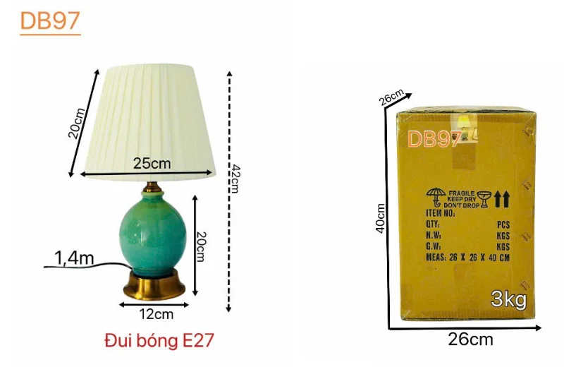 Kích thước Đèn Bàn DB97
