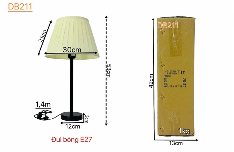 Thông số chi tiết Đèn Bàn DB211