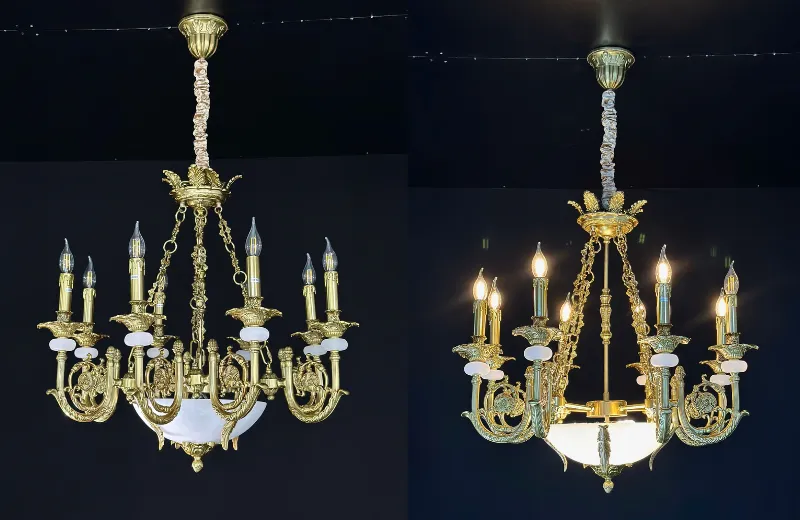 Đèn Chùm DC9111 - thiết kế chùm nến ánh sáng vàng ấm áp, gần gũi