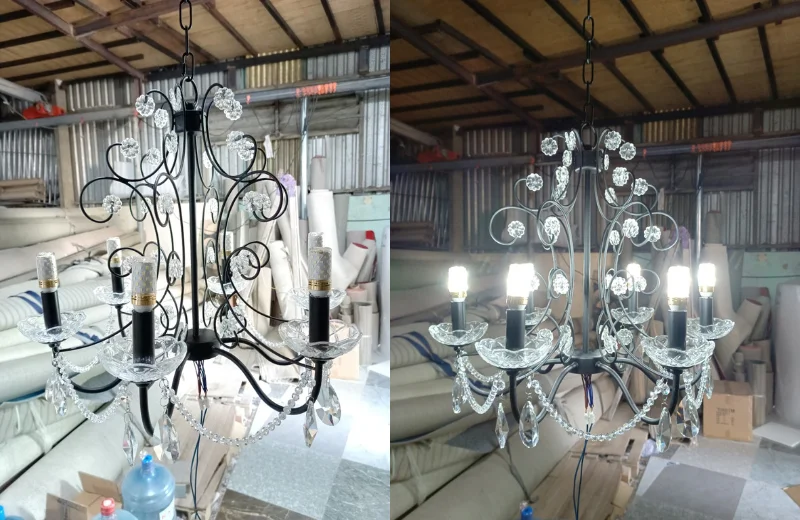 Ảnh thật Đèn Chùm Pha Lê DC171T6D