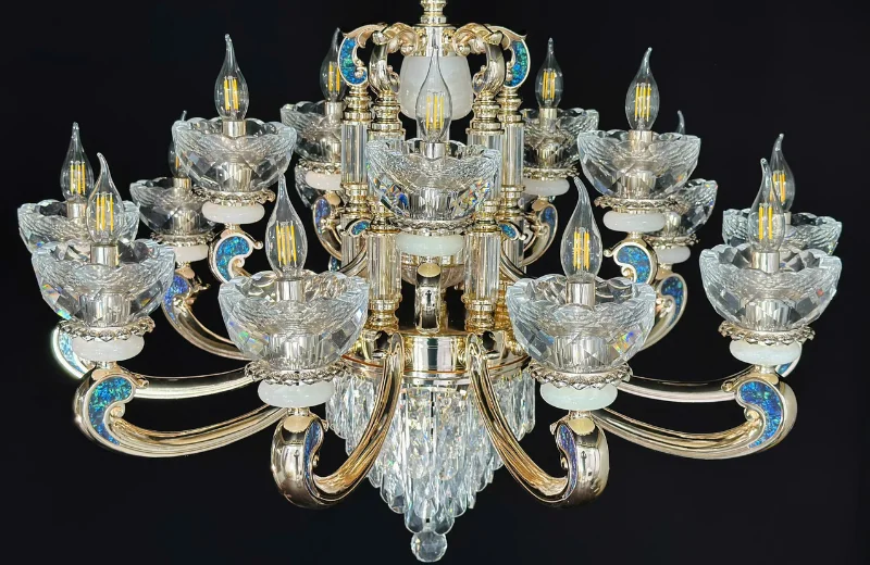 Ảnh thật Đèn Chùm Pha Lê DC6018T15 1