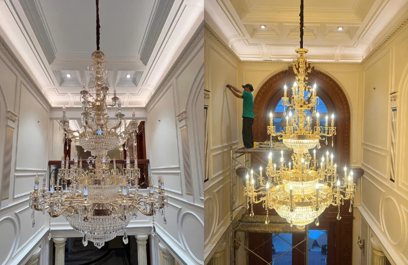 Ảnh thật Đèn Chùm Pha Lê DC6237T39