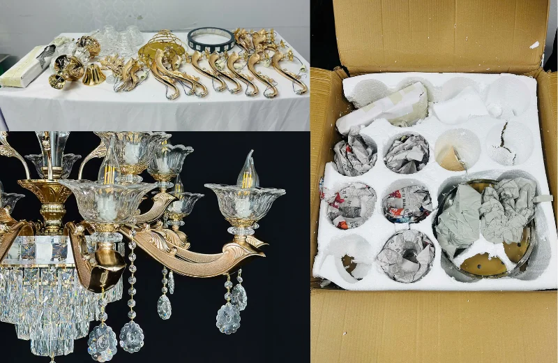 Ảnh cận phụ kiện của Đèn Chùm Pha Lê DC891