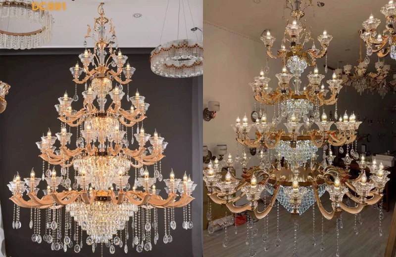 Ảnh thật Đèn Chùm Pha Lê DC891T50