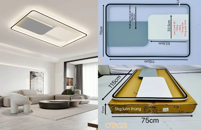 Đèn Ốp Trần Mica OTA28 9