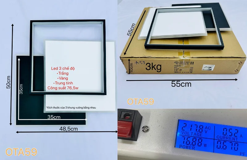 Thông số chi tiết Đèn Ốp Trần Mica OTA59