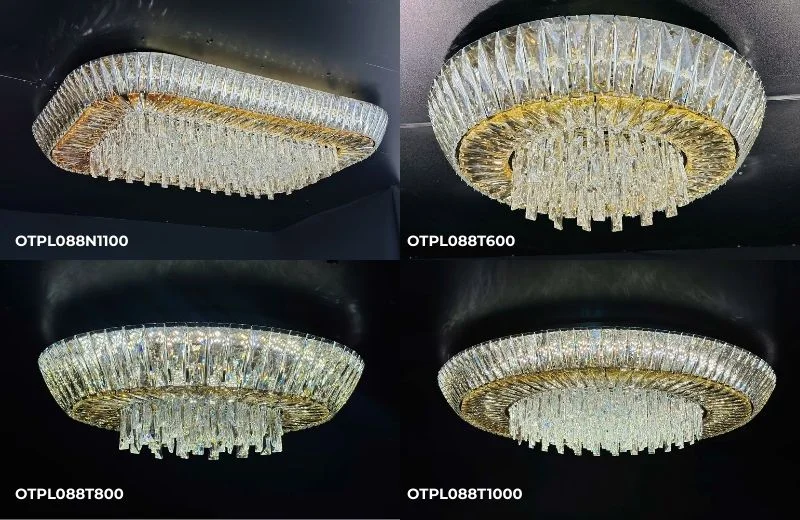 Đèn ốp trần pha lê OTPL088 cho không gian bắt mắt, sang trọng