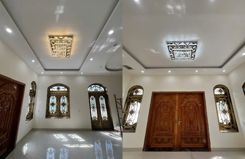 Ảnh thật Đèn Ốp Trần Pha Lê OTPL40404CN thi công tại nhà khách hàng