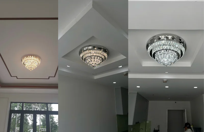 Ảnh thật Đèn Ốp Trần Pha Lê OTPL41 tại nhà khách hàng