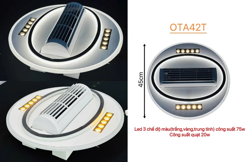Ảnh thật Đèn Quạt Ốp Trần OTA42T