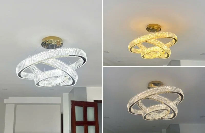 Đèn thả trần hiện đại THD7050 có 3 chế độ ánh sáng trắng, vàng và trung tính