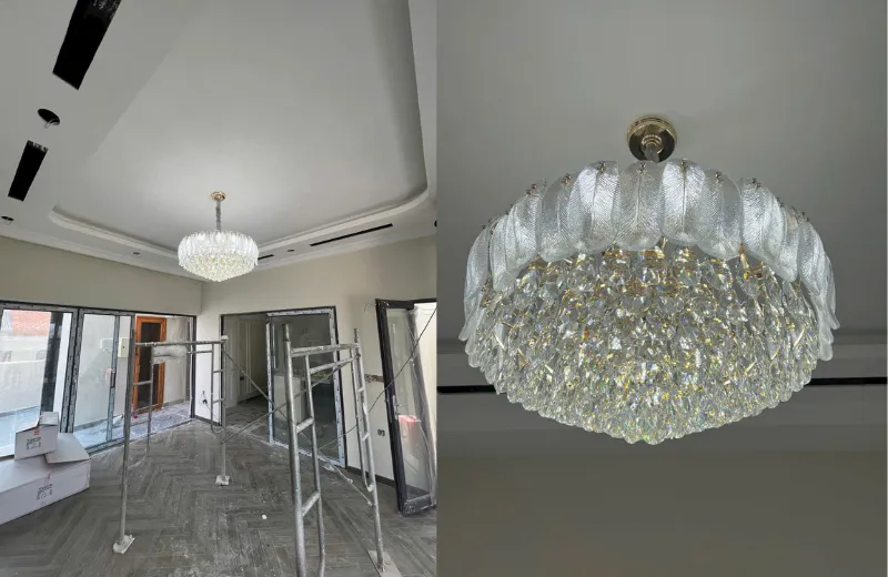 Đèn trang trí phòng khách - thiết kế thả pha lê K9 cao cấp