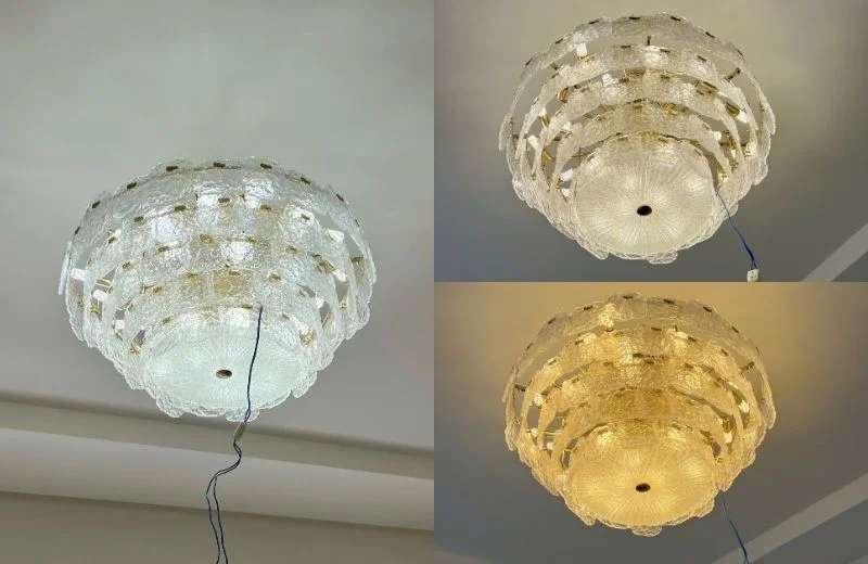 Đèn thả pha lê TPL009 có thể tuỳ chọn với 3 chế độ LED