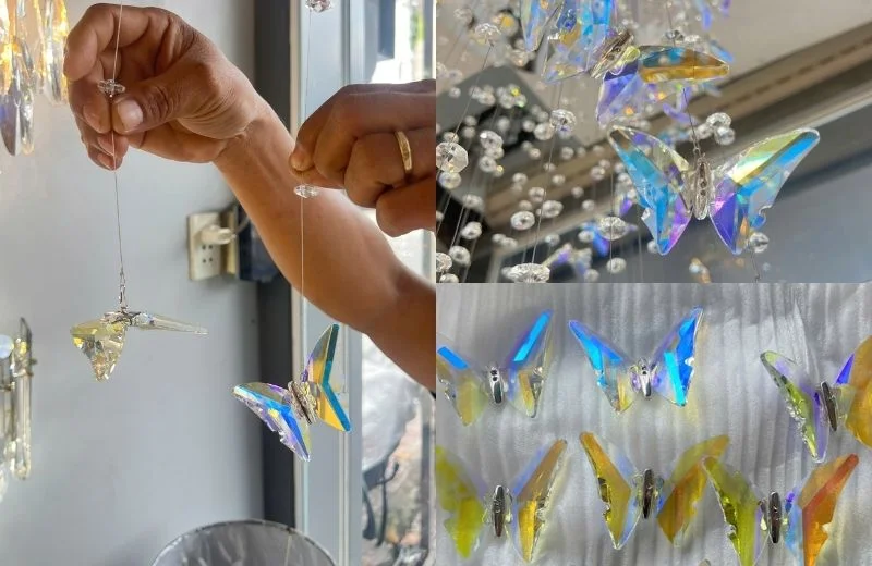 Đèn thả pha lê TPL127 - Đàn bướm pha lê lấp lánh và rực rỡ