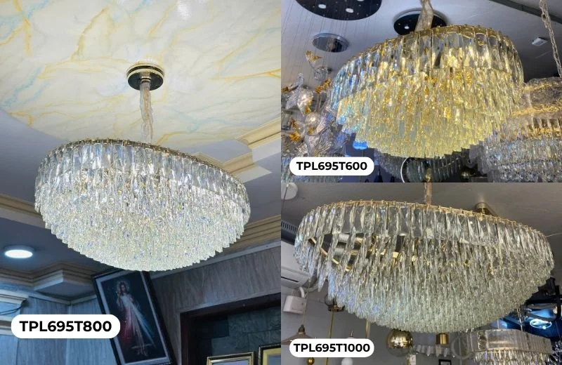 Đèn thả pha lê TPL695 với 3 lựa chọn TPL695T600 - TPL695T800 - TPL695T1000