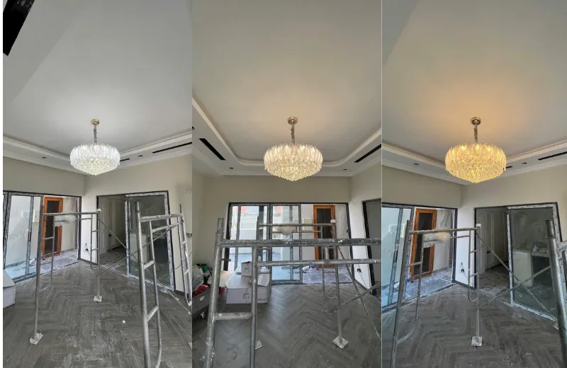 Đèn trang trí phòng khách - thiết kế thả pha lê cao cấp trang trí phòng khách thêm sang trọng ấm cúng tạo cảm giác gần gũi