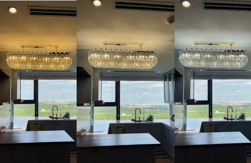 Đèn thả phòng ăn tpl017-thiet kế thả ngang pha lê 9 cao cấp led 3 chế độ