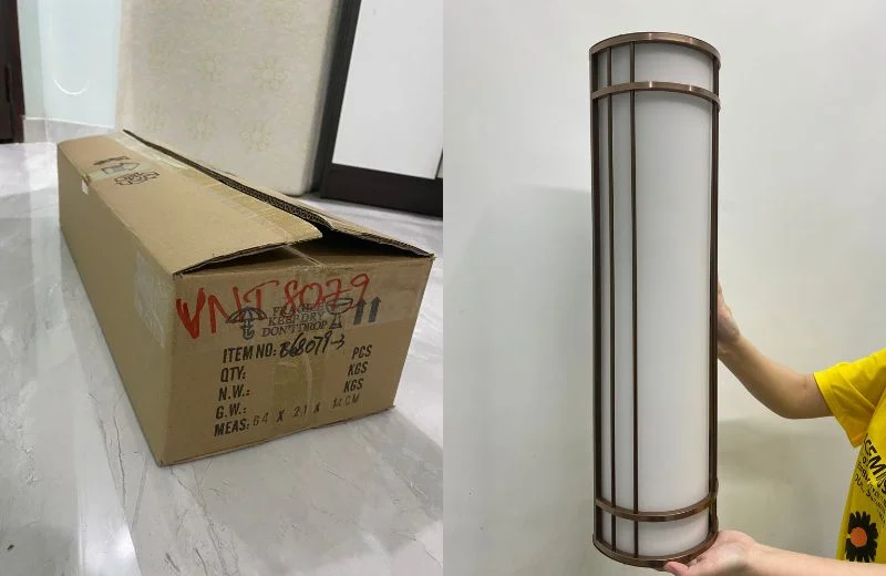 Đèn Tường VNT8079 - Ảnh cận đèn và đóng gói