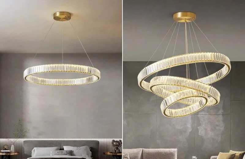 Phối cảnh của mẫu đèn thả trần hiện đại THD7050