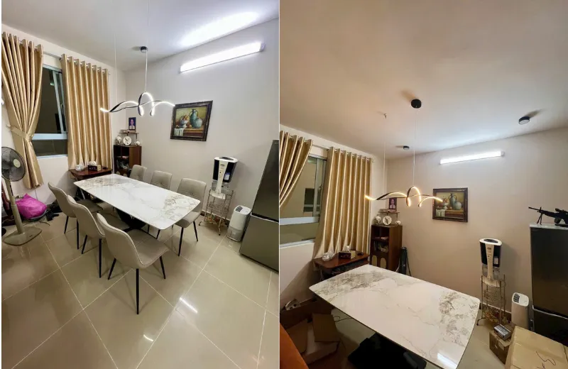 Đèn thả bàn ăn ttk141 - thiết kế uốn lượn trang trí phòng ăn hiện đại