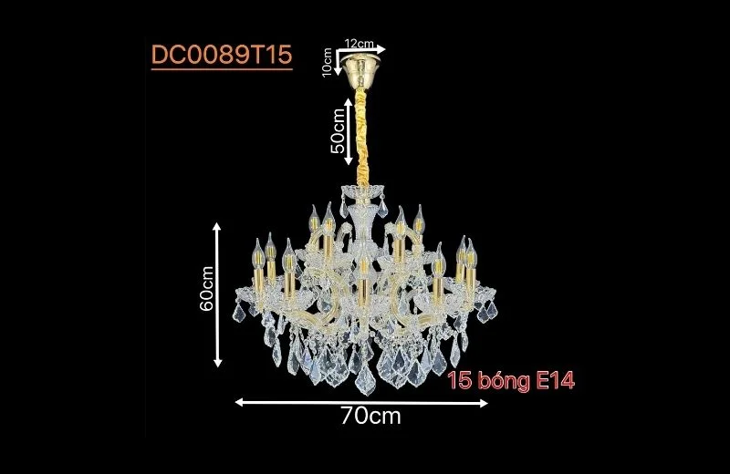 Thông số đèn chùm DC0089T15