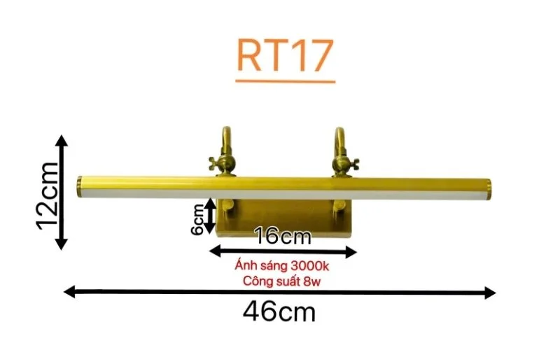 Thông số chi tiết đèn rọi tranh RT17