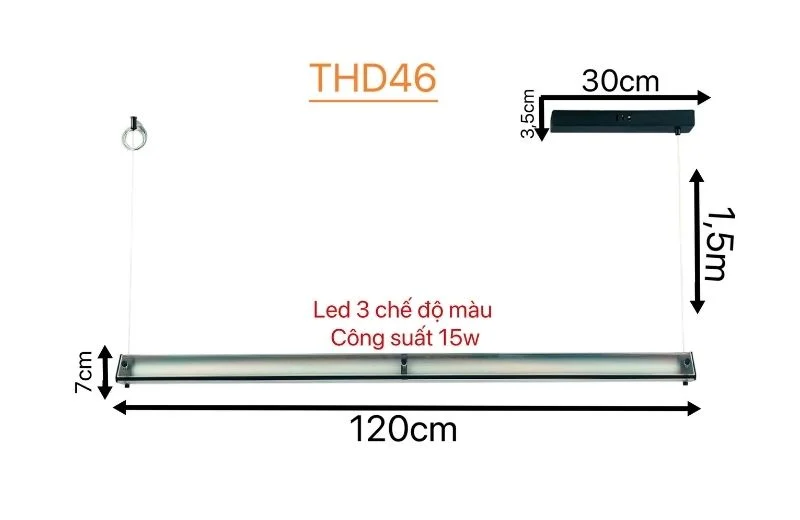 Thông số đèn thả hiện đại THD46 